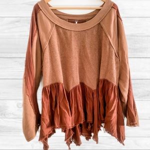 Dusty Rose Free People Boho Chic Loose and Flowing Sweatshirt